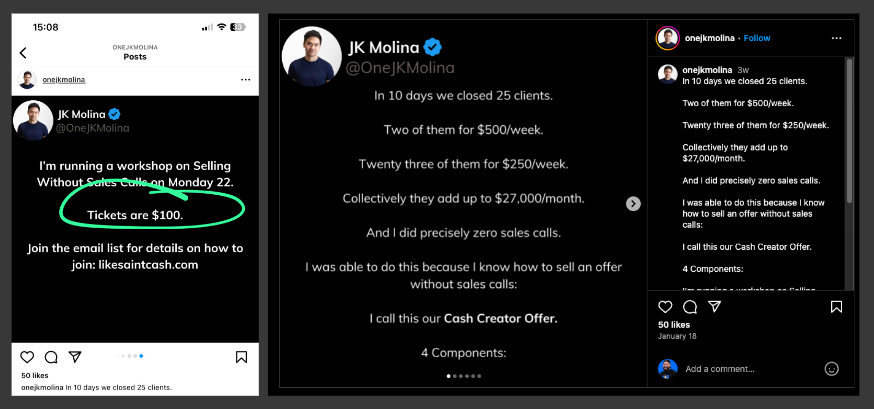 JK Molina Value Ladder